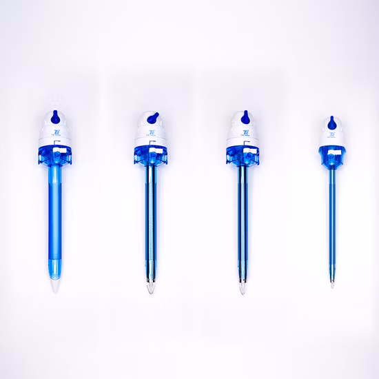 Instrumento médico desechable con diseño de rosca inversa, trocar óptico sin cuchilla